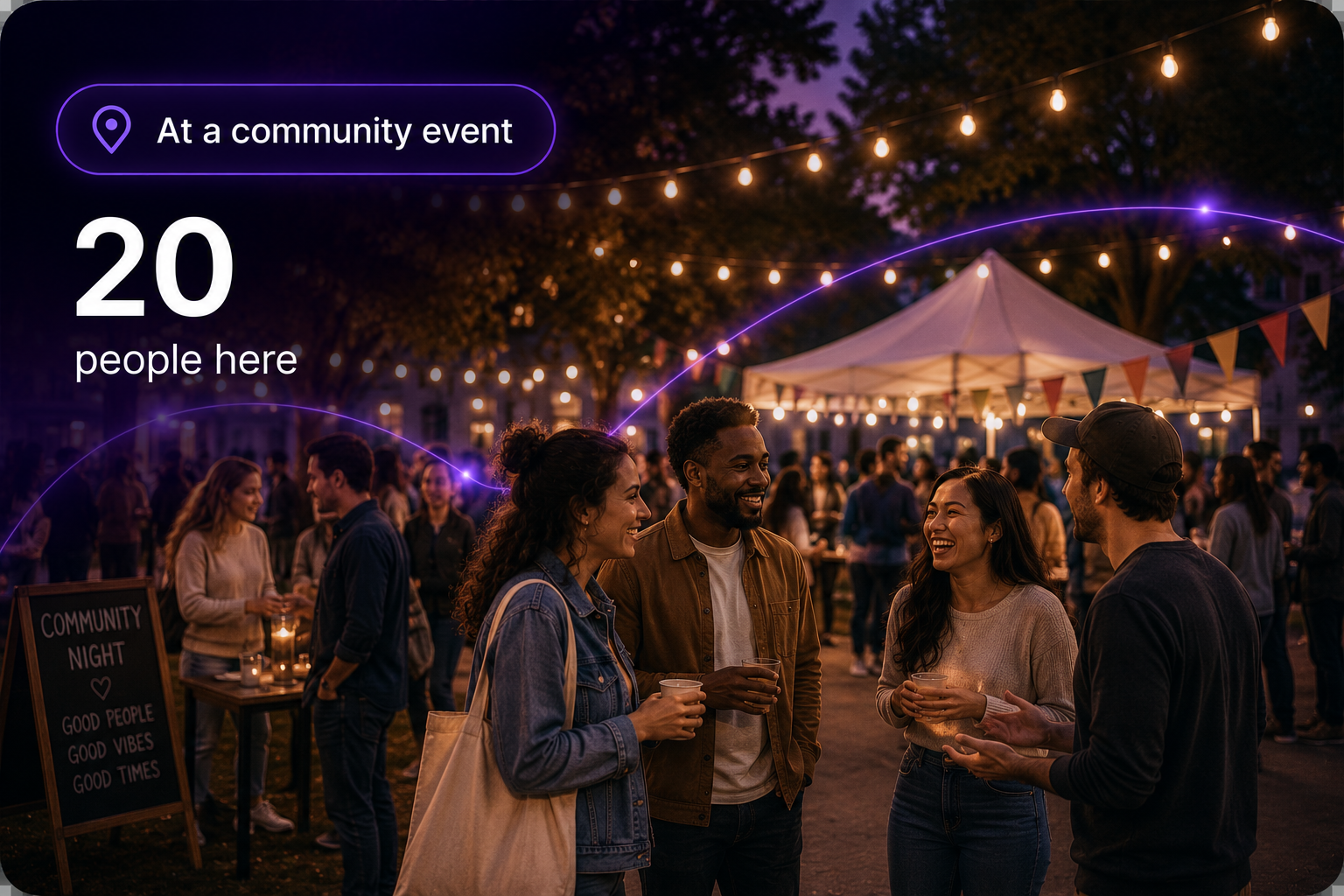 At a community event, 20 people here