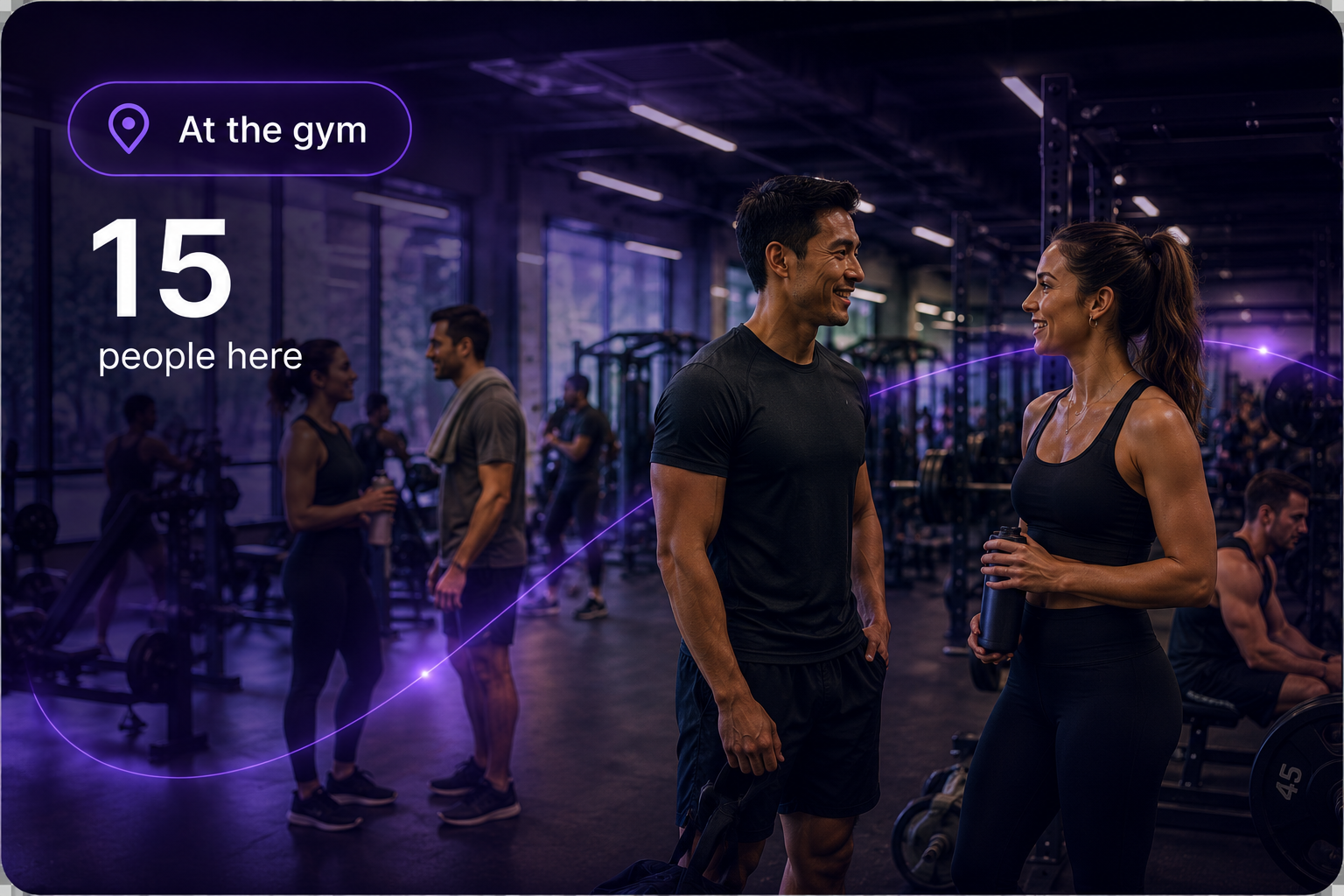 At the gym, 15 people here